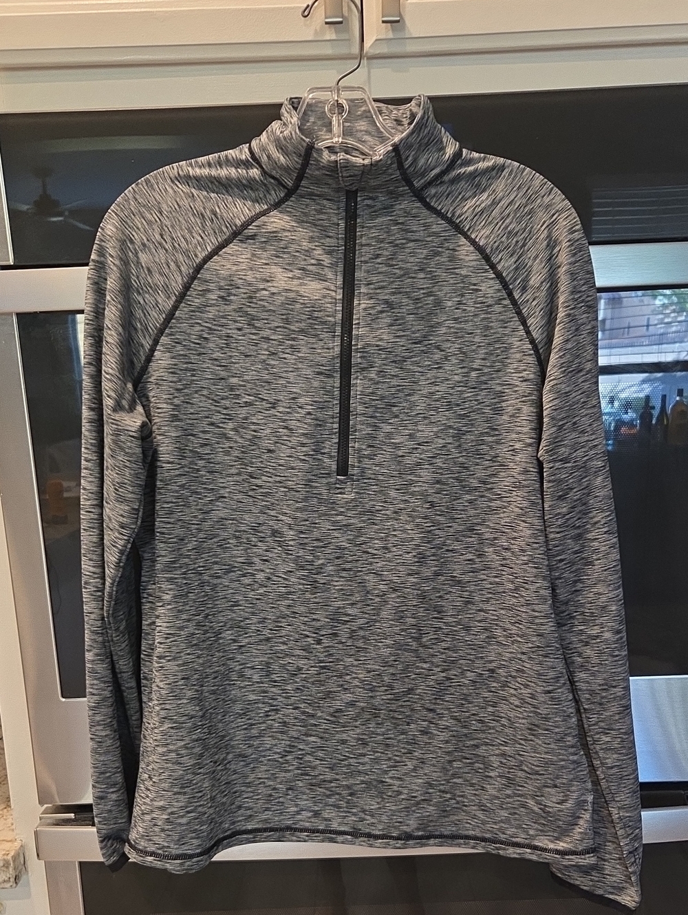 Calvin Klein Womens Heathered Gray Quarter-Zip Pullover